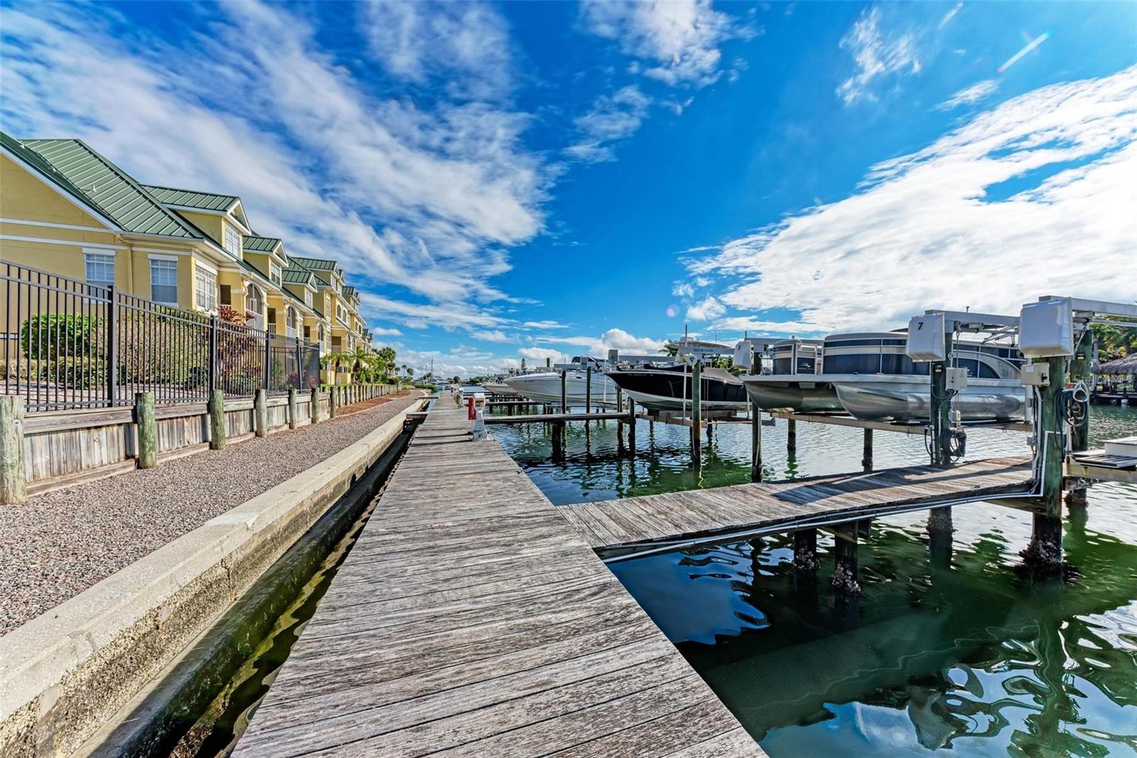 17 individually deeded boat slips on site, sold separately