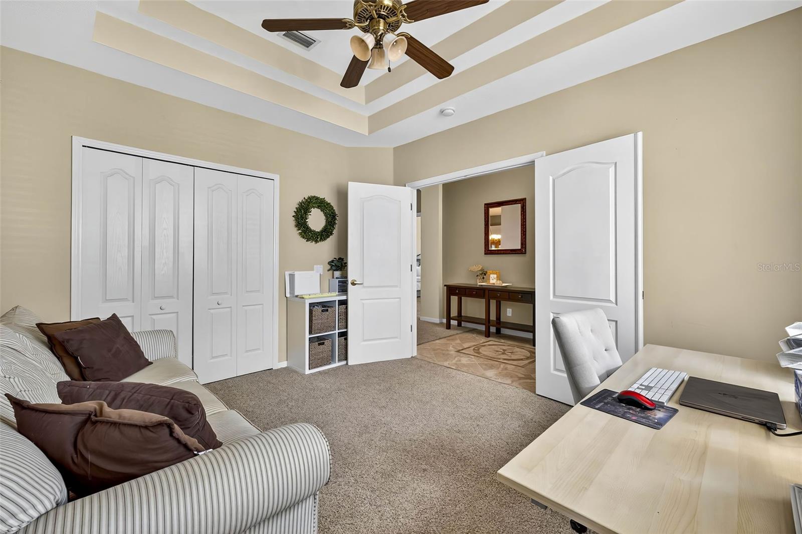 Separate office adjacent to living space