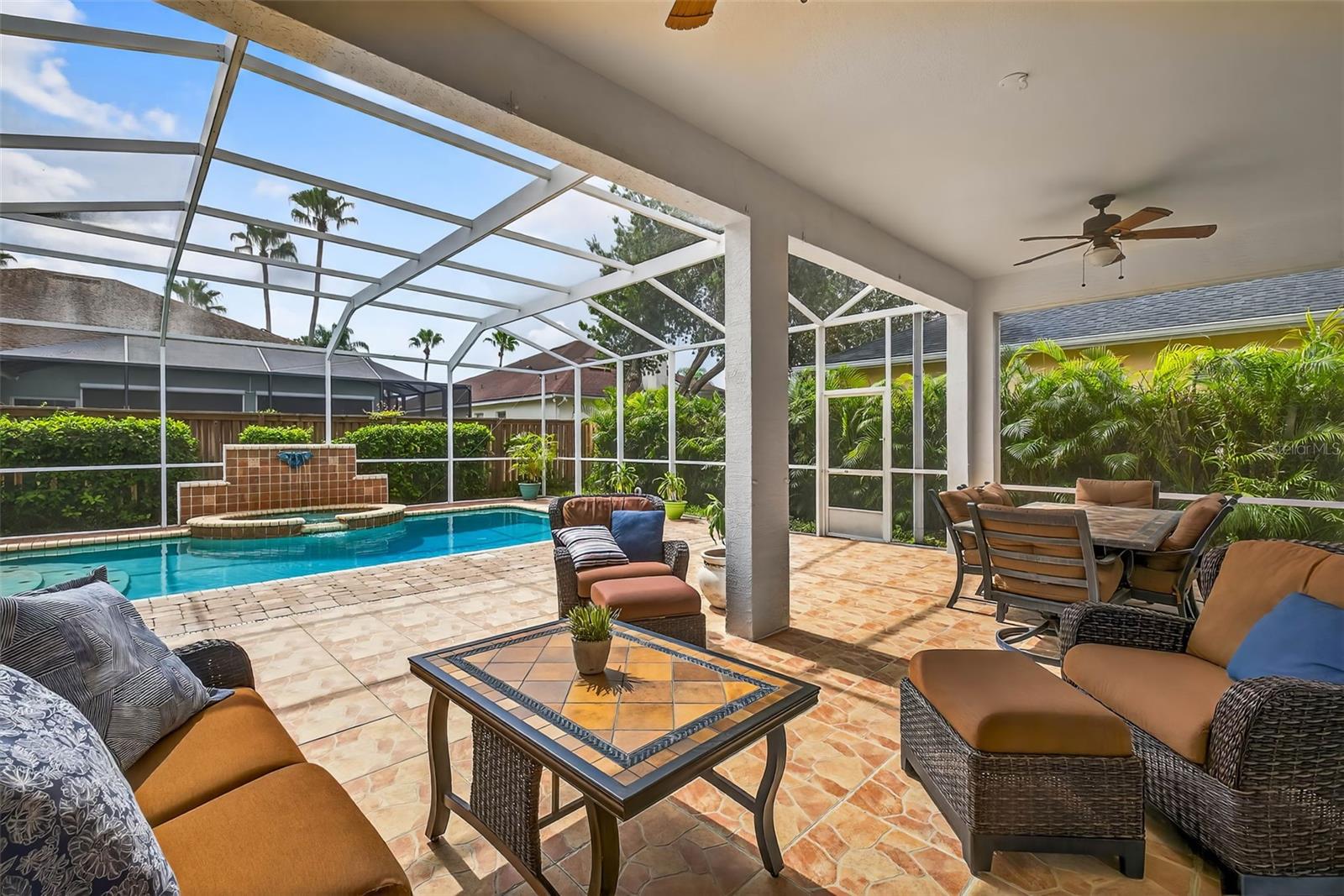 Spacious screened pool lanai