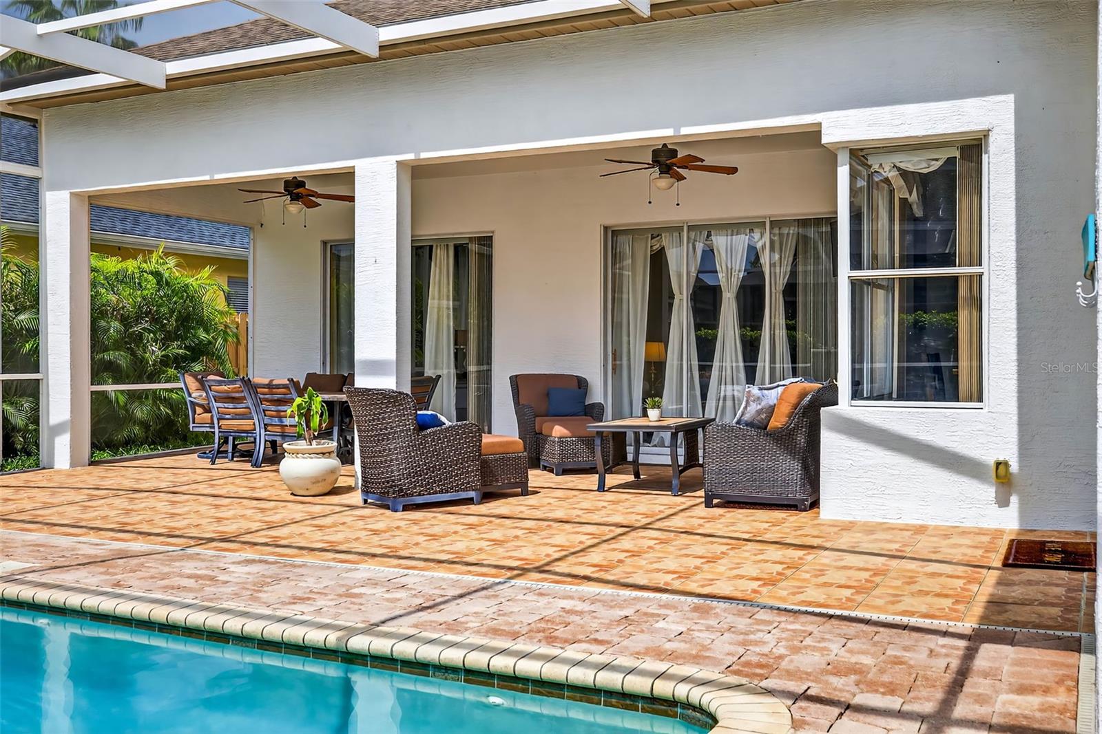 Spacious screened pool lanai