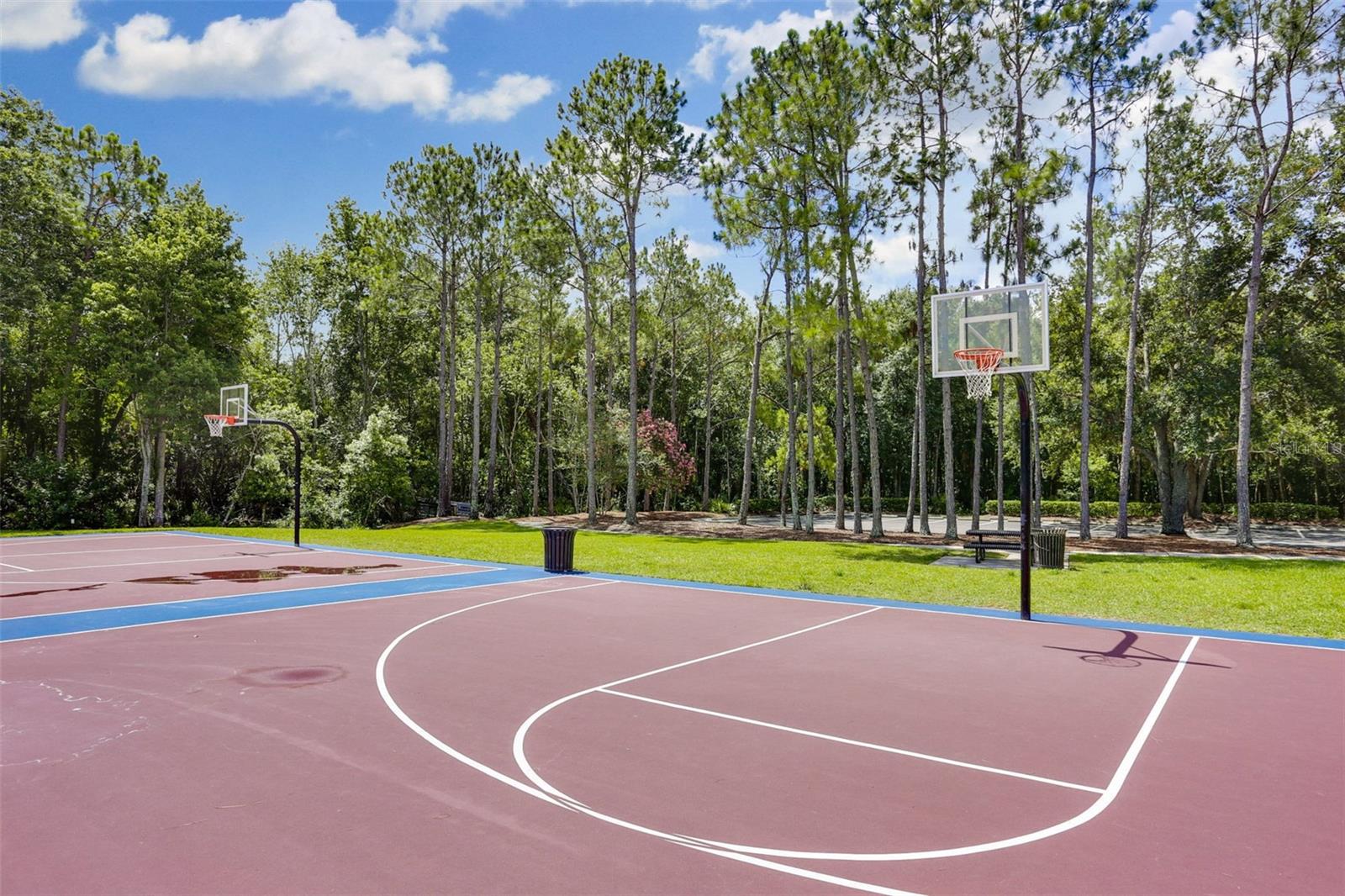Playgrounds with basketball