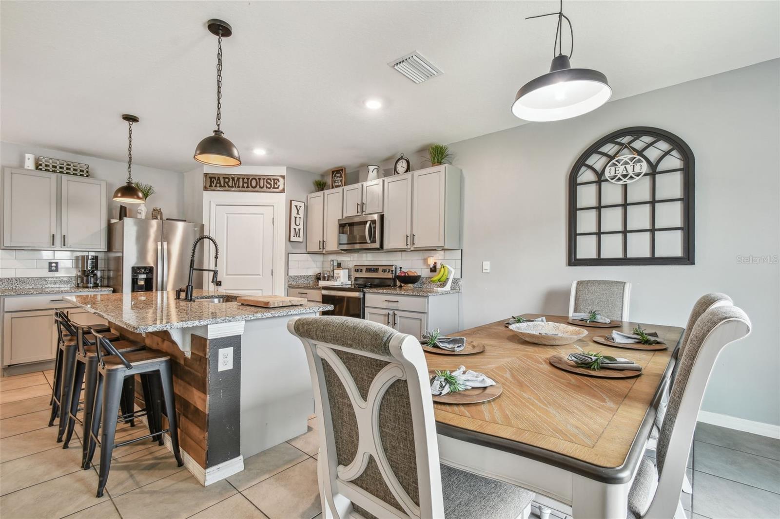 Dining area and kitchen