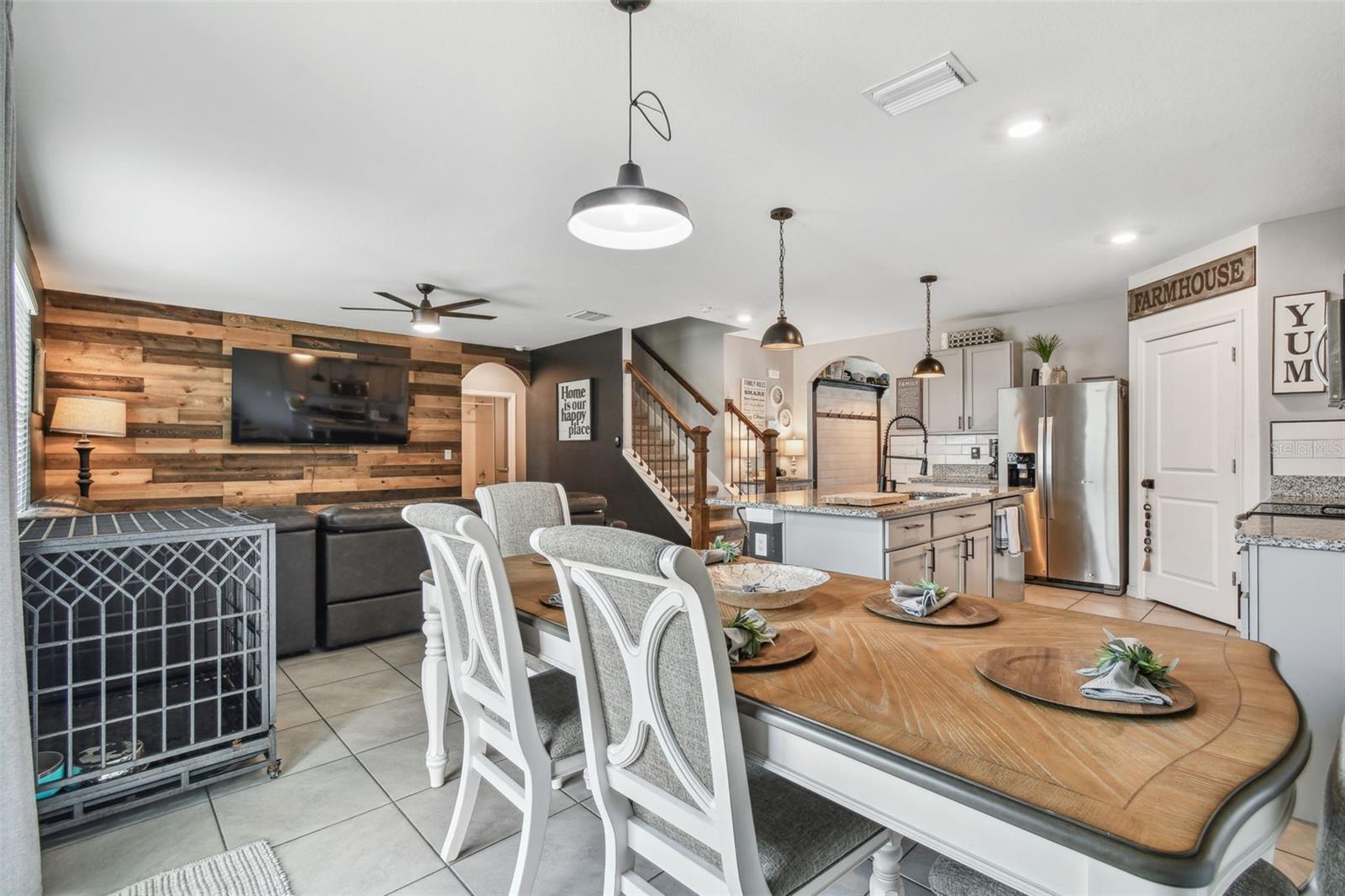 Dining area overlooking the living room