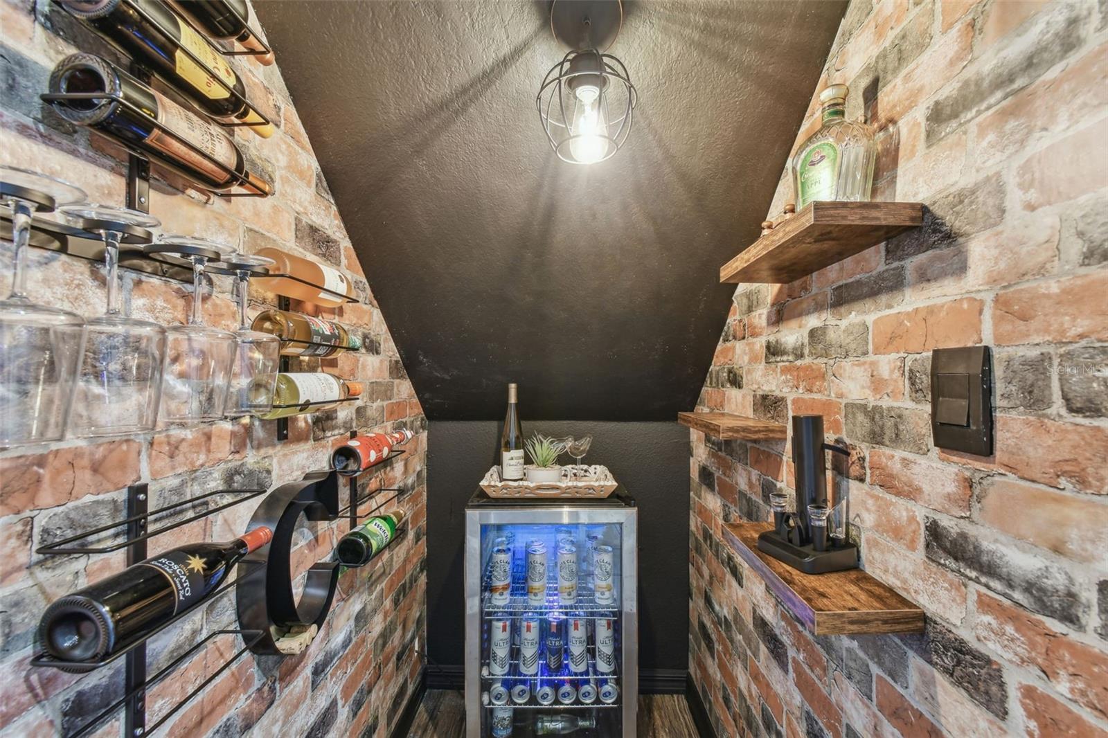 Under the stairs wine storage