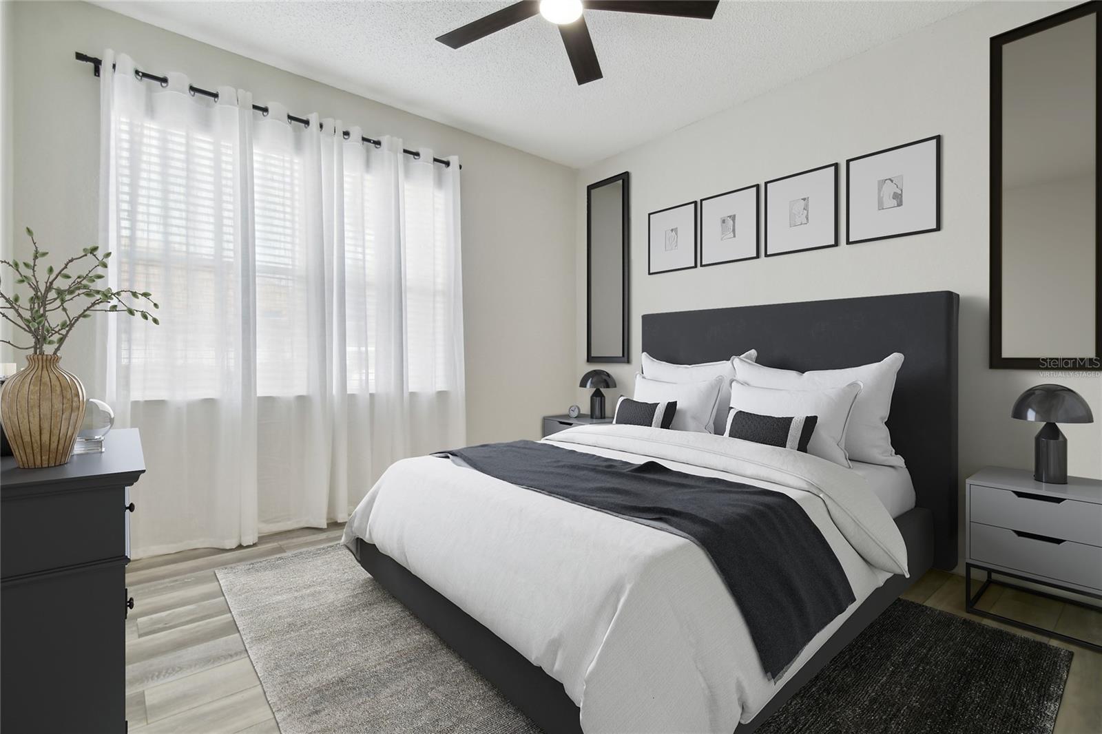Virtually staged - bedroom