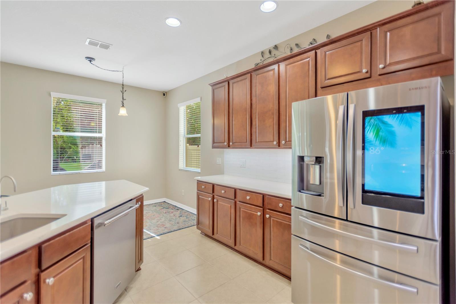 Plenty of coutertop and cabinet space!
