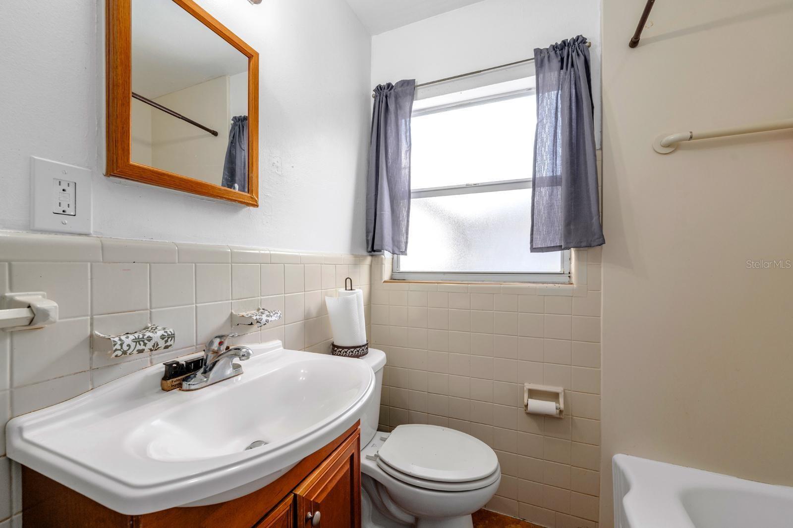 Bathroom -  everything you need, including a tub for relaxing or bathing little ones.