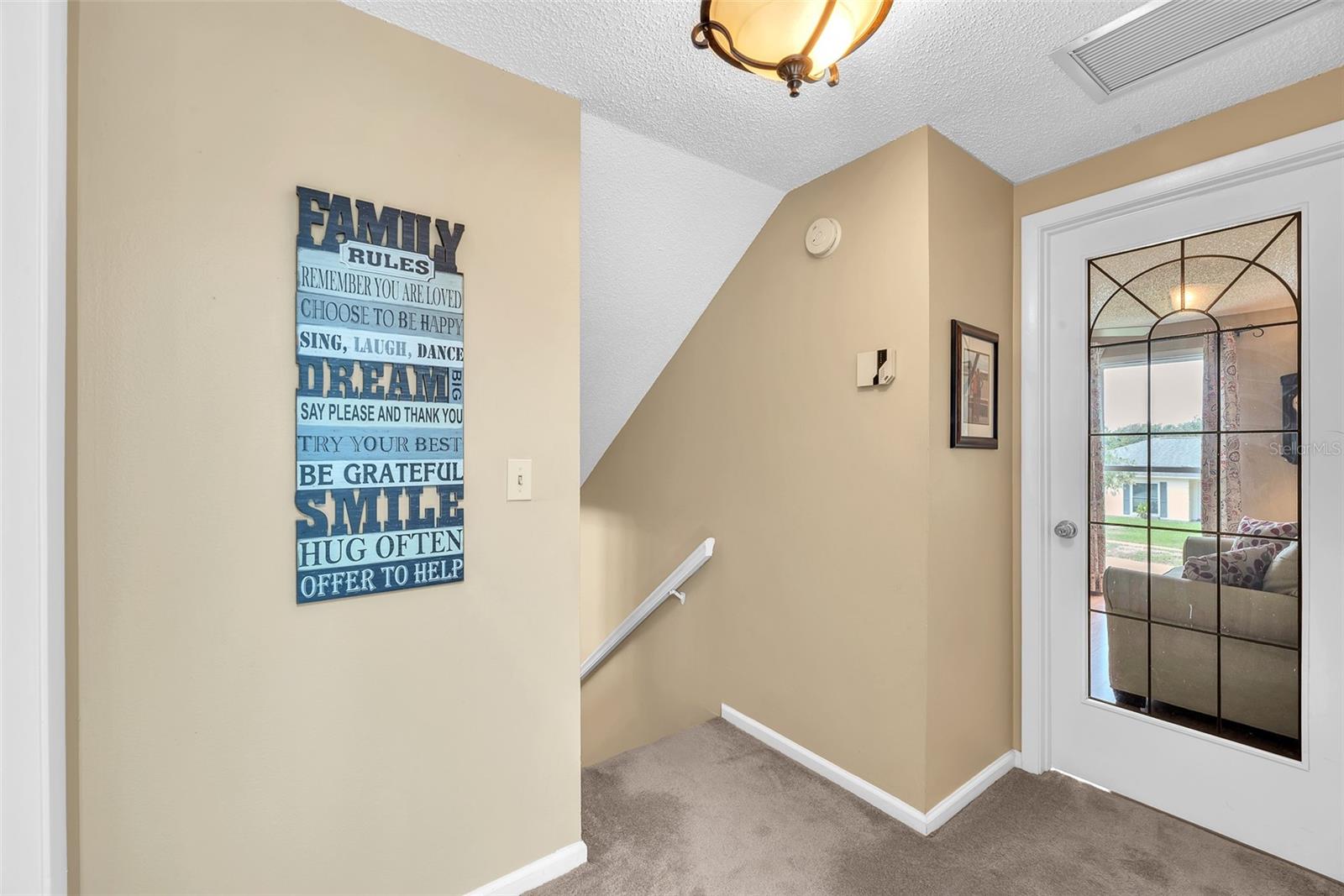 Bedroom #4 is currently being used as an office by the current owners and has a leaded glass insert in the door.