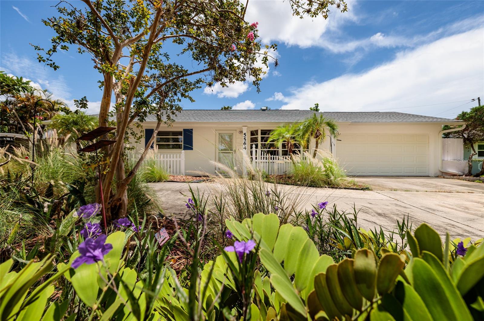 Circular driveway.