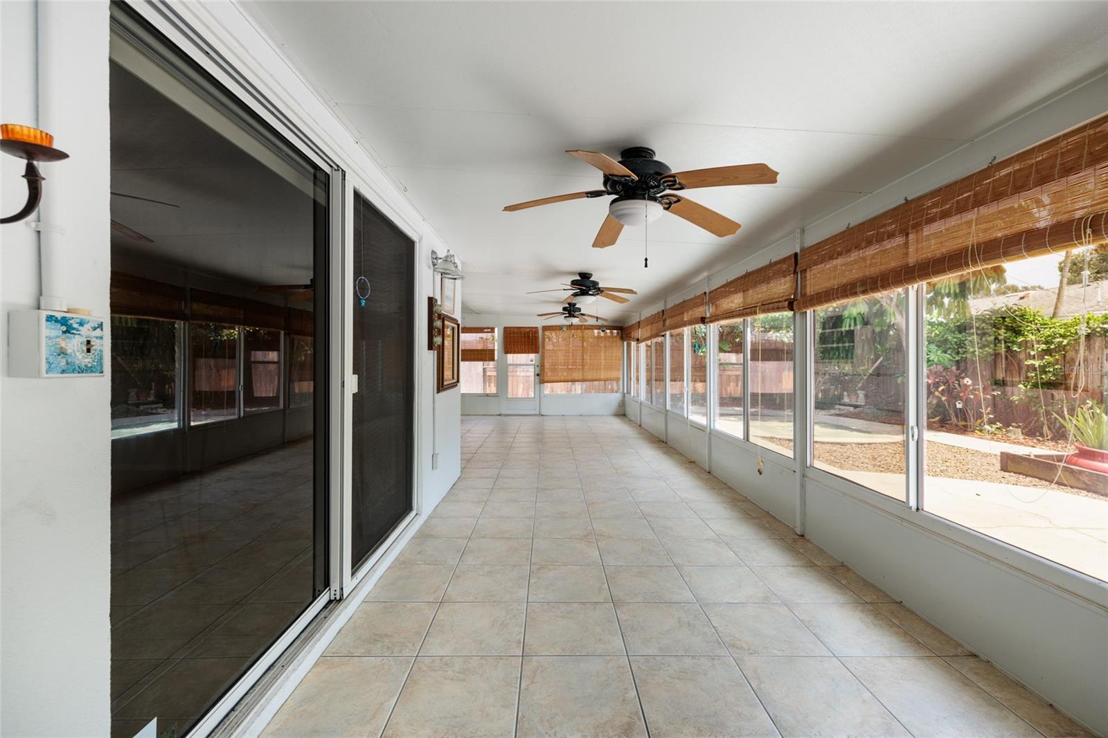 Back porch accessible from living room
