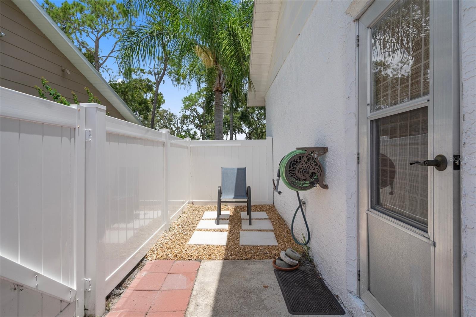 side patio fenced