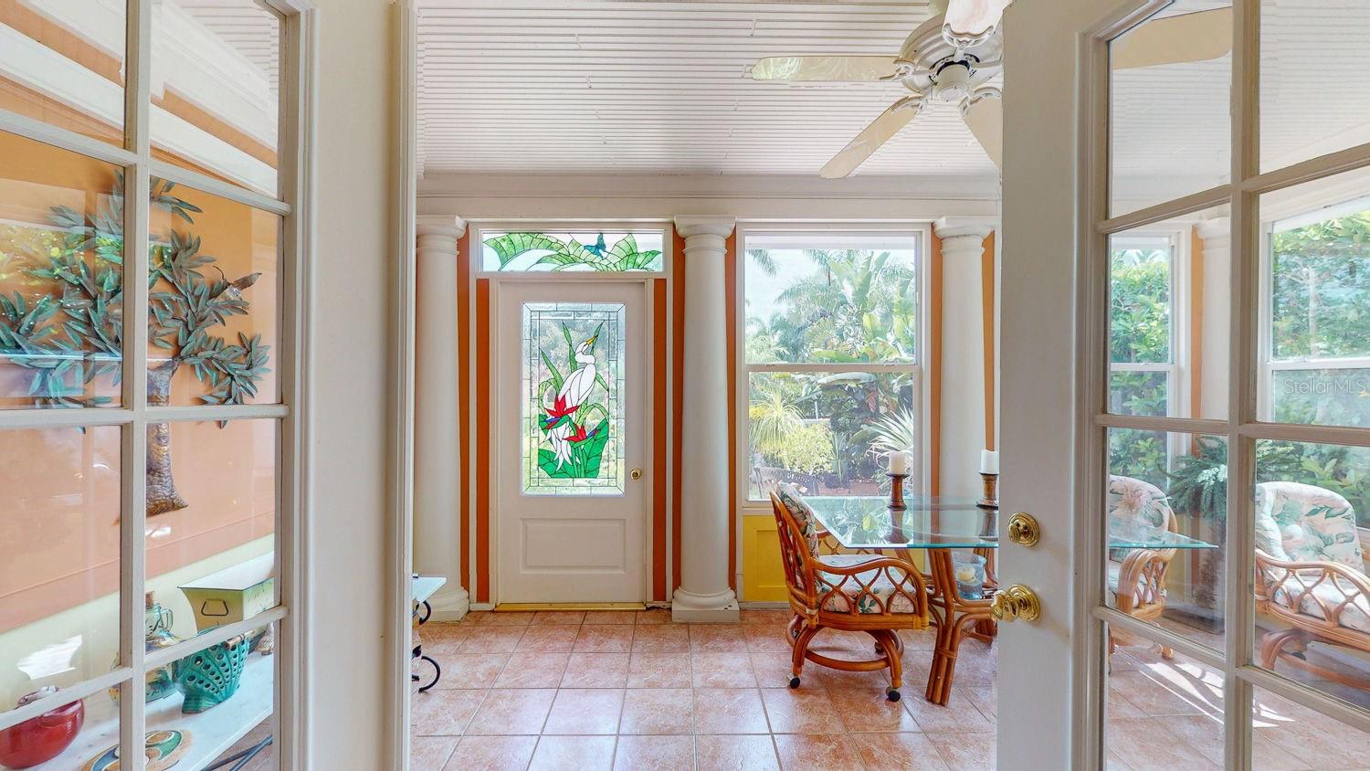 Sun room with of course exit to back yard !