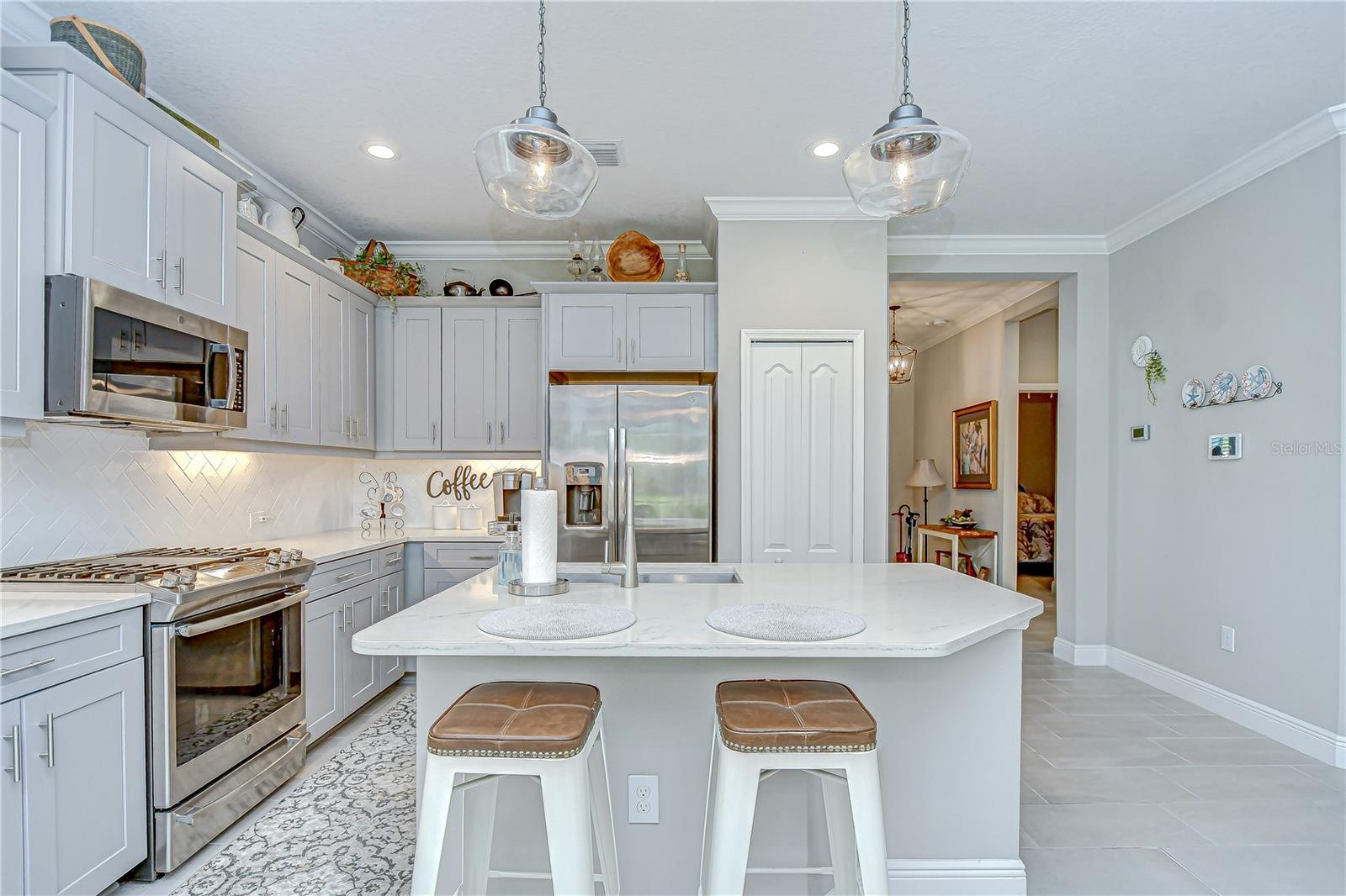 Beautiful kitchen with bar seating!