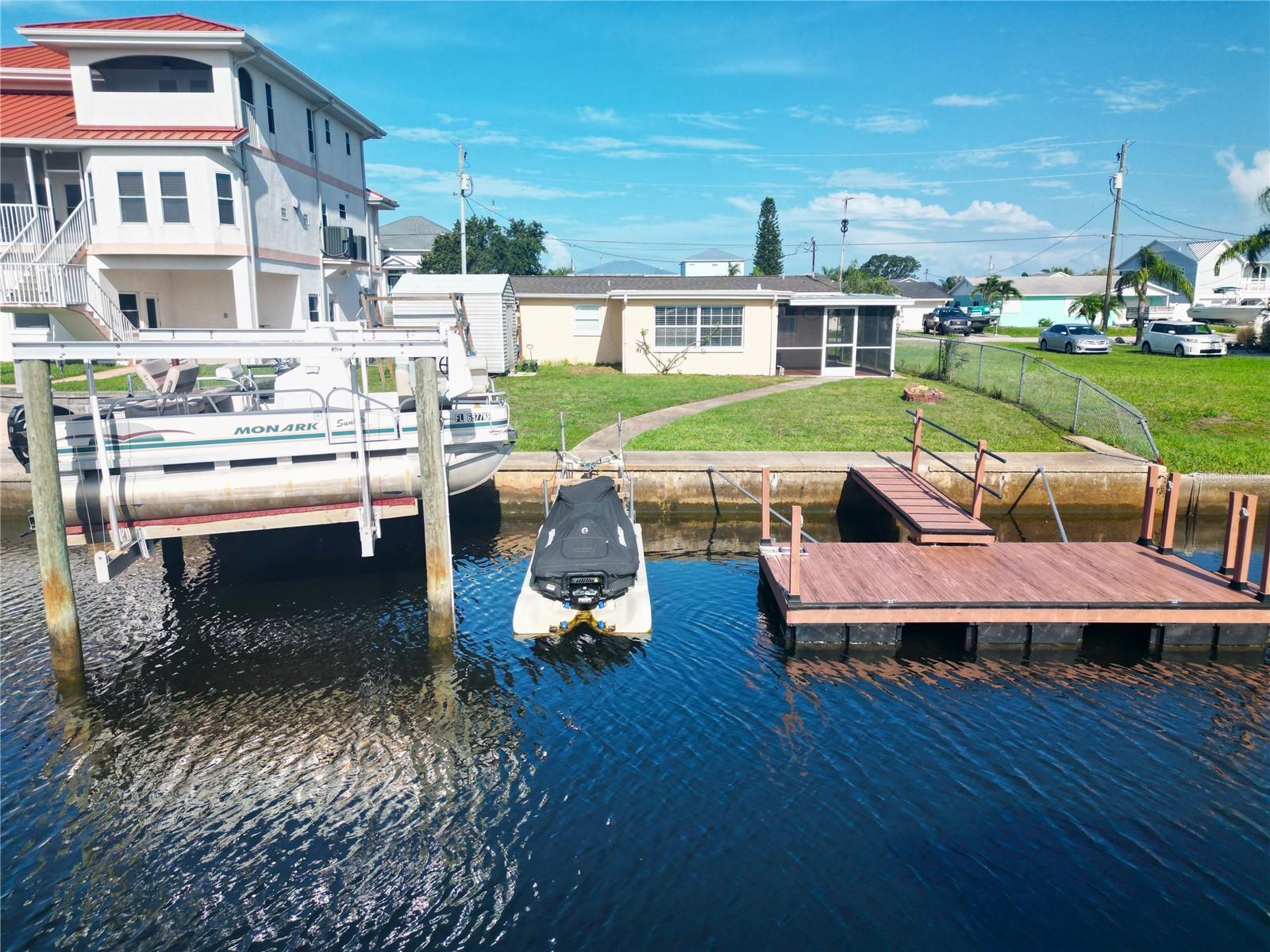 8500 LB boat lift and 16 x 8 floating dock