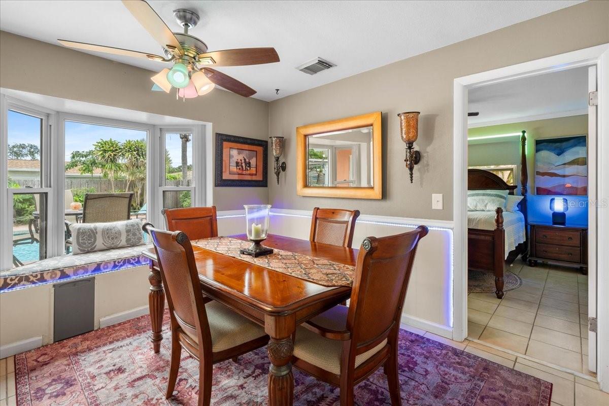 Dining room looking out to the pool