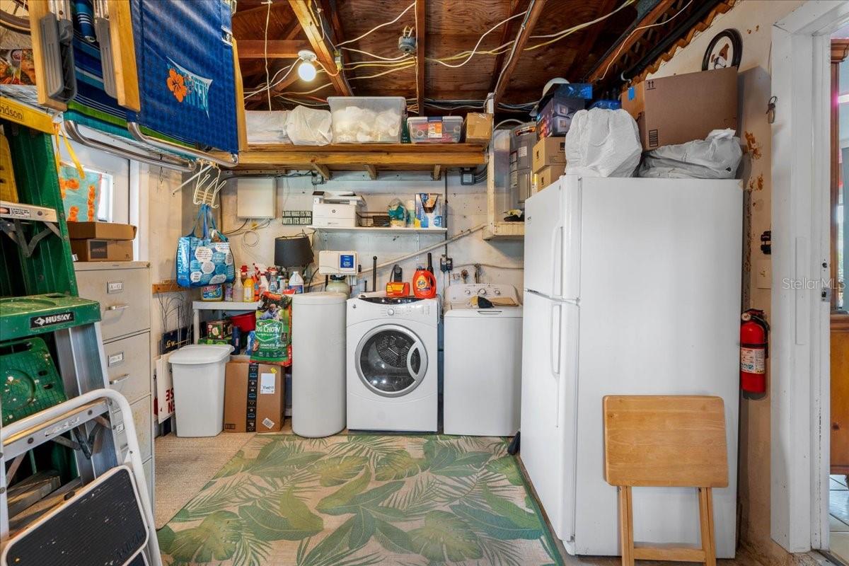 Laundry area in garage
