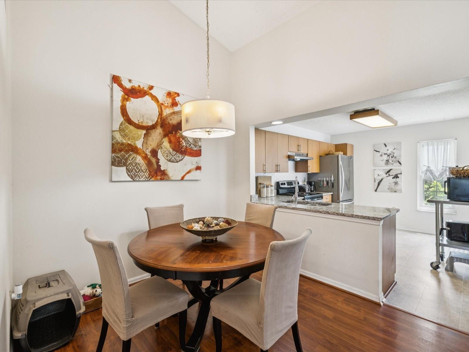 Dining view into Kitchen