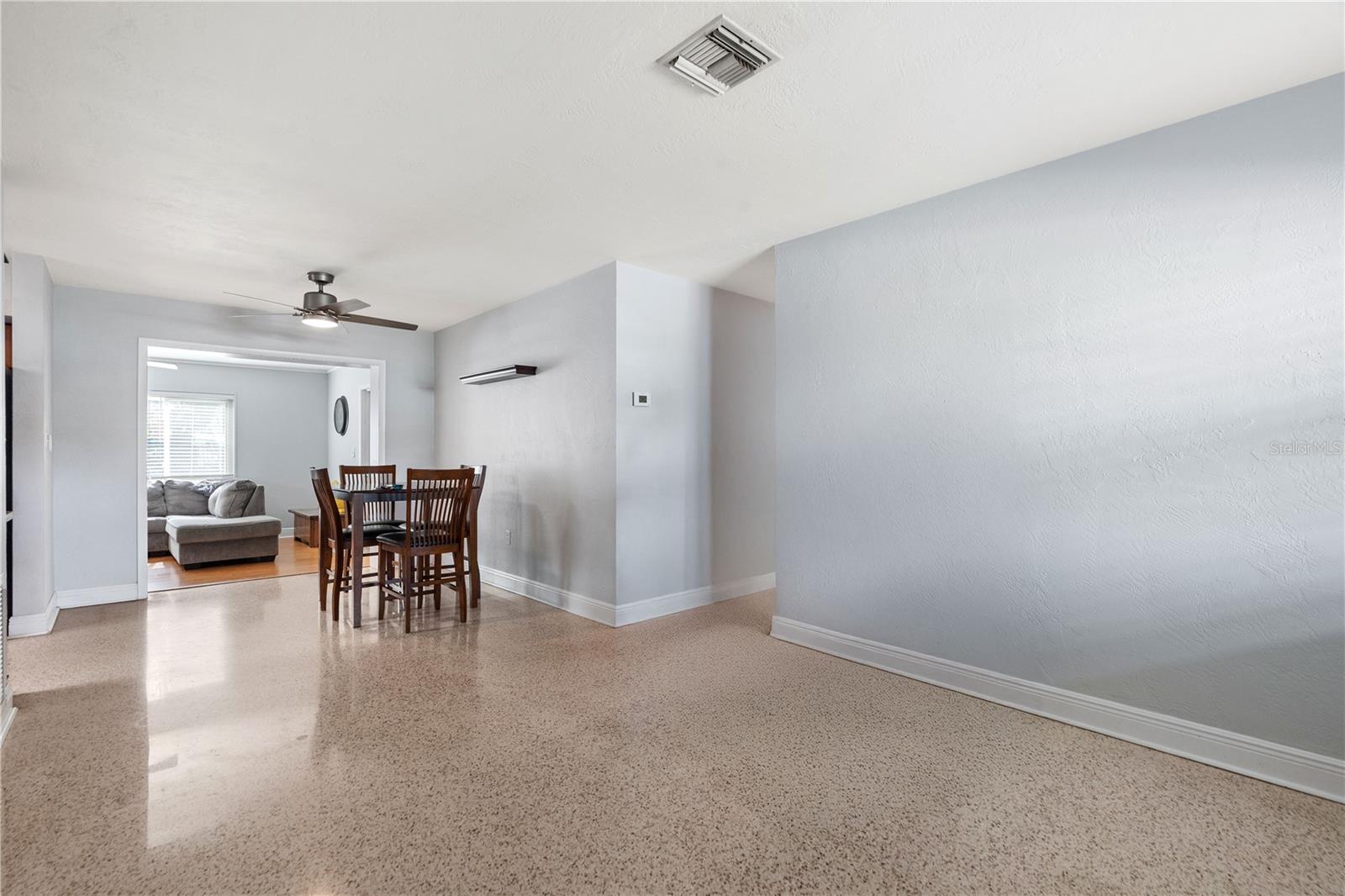 Entryway into kitchen and living area