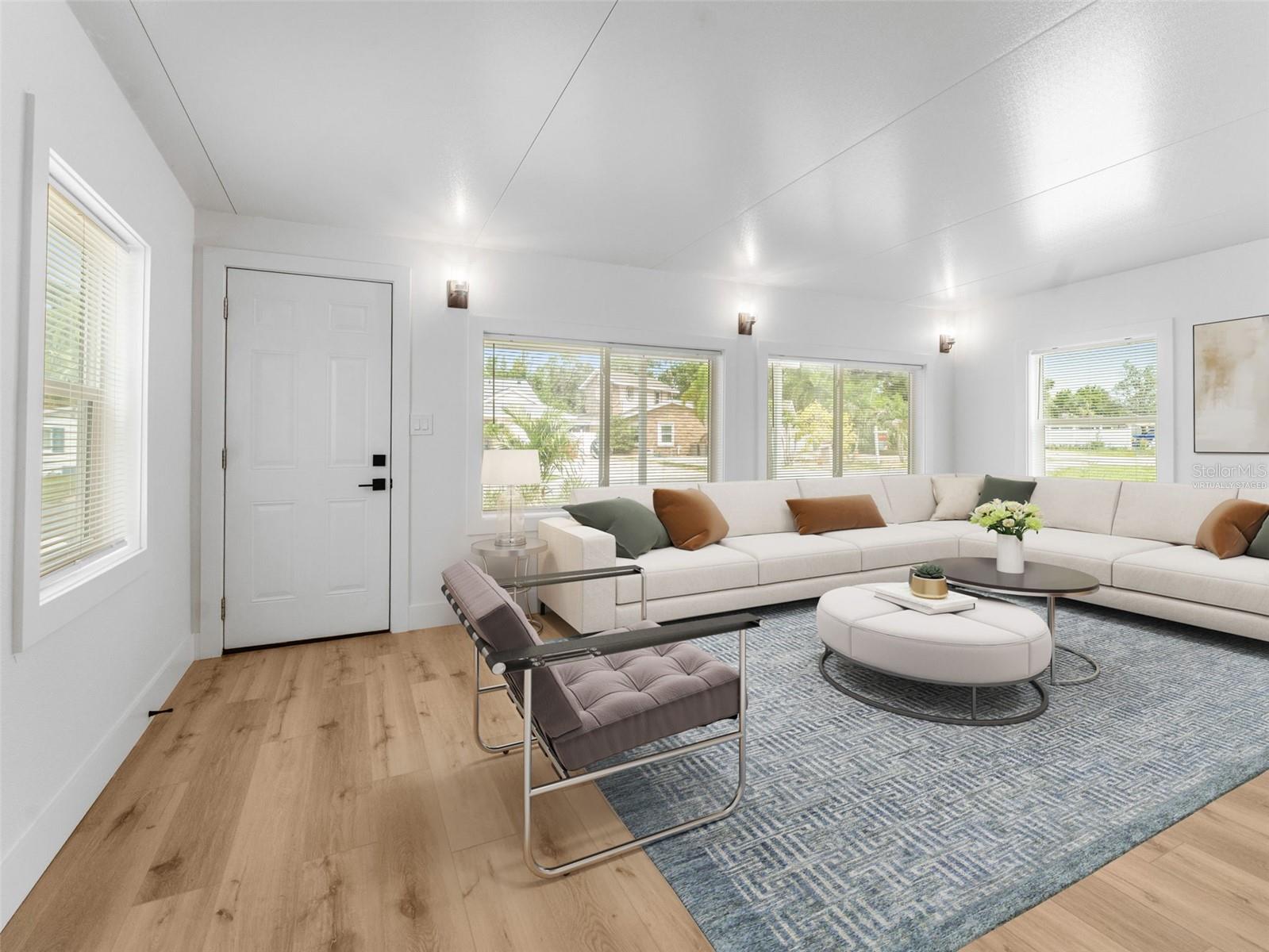 Virtually staged Main entrance from the kitchen