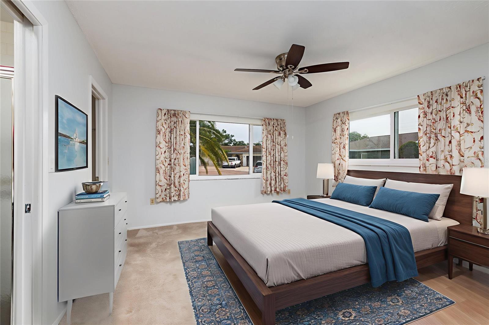 Virtually Staged Primary Bedroom