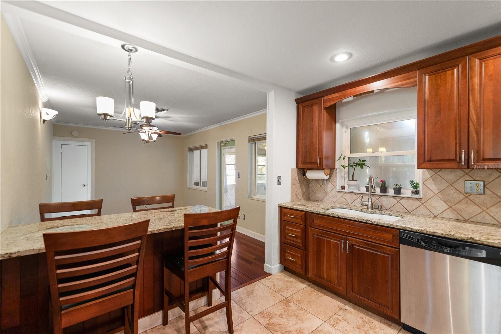 Kitchen with Upgraded Finishes and Island Seating
