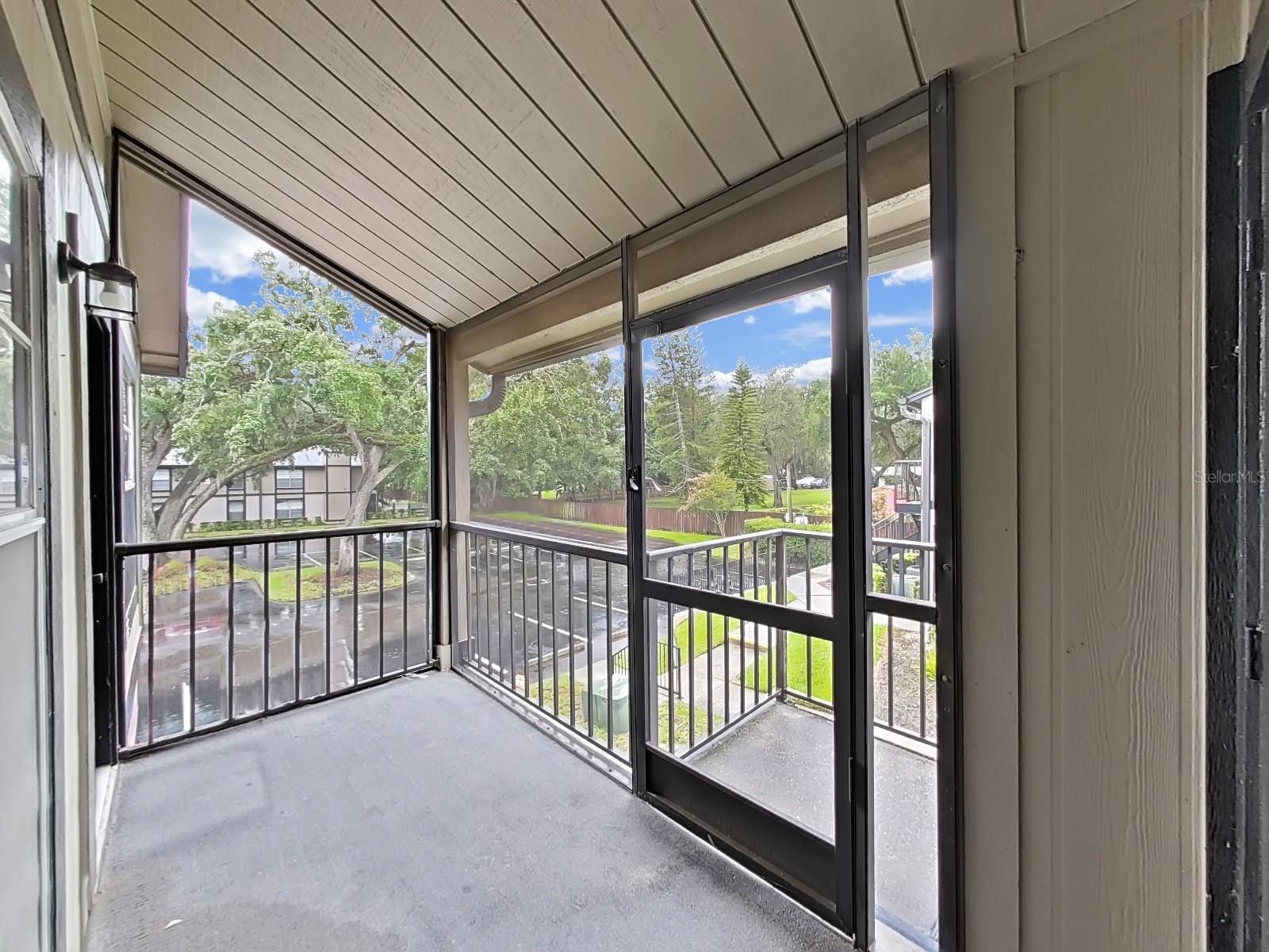 Front Porch with Parking Lot View