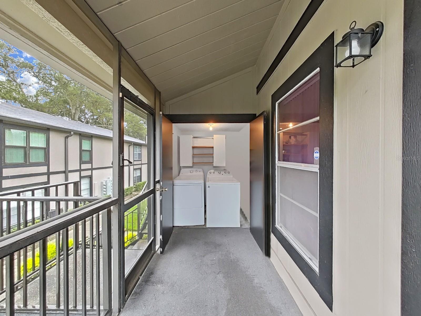 Laundry Closet in the front Porch