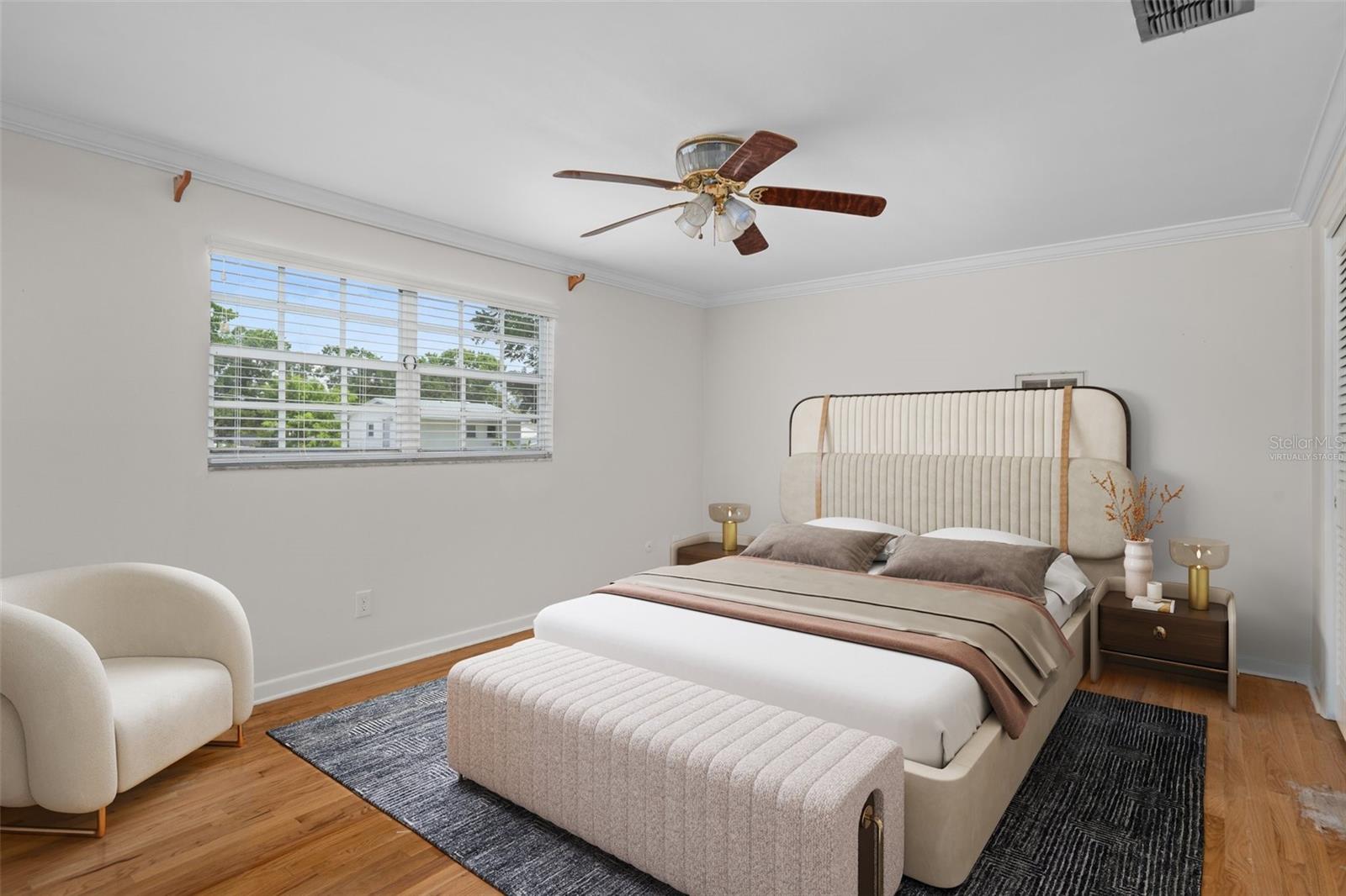 Virtually staged 2nd floor bedroom with ensuite