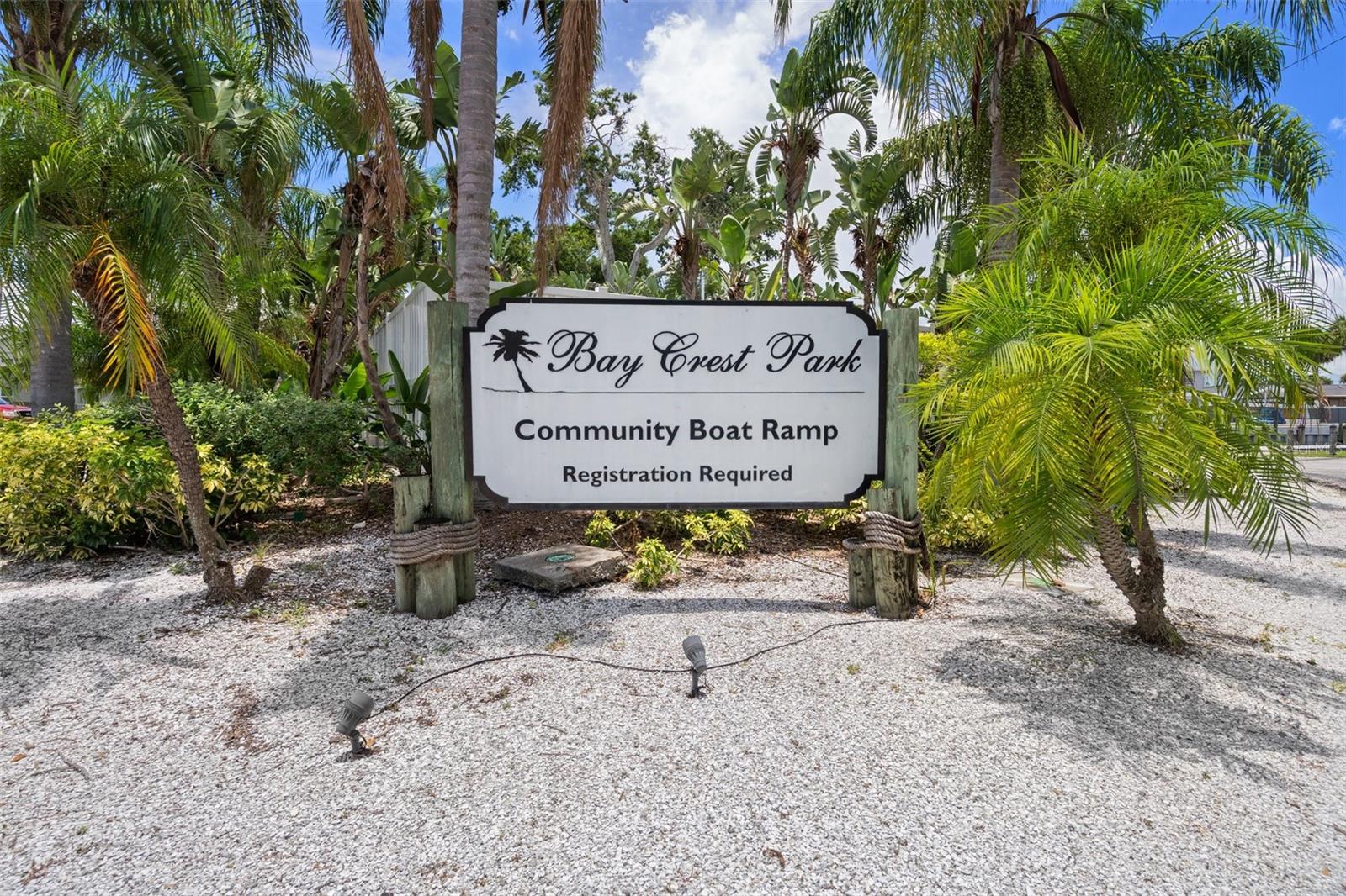 Community private boat ramp entrance