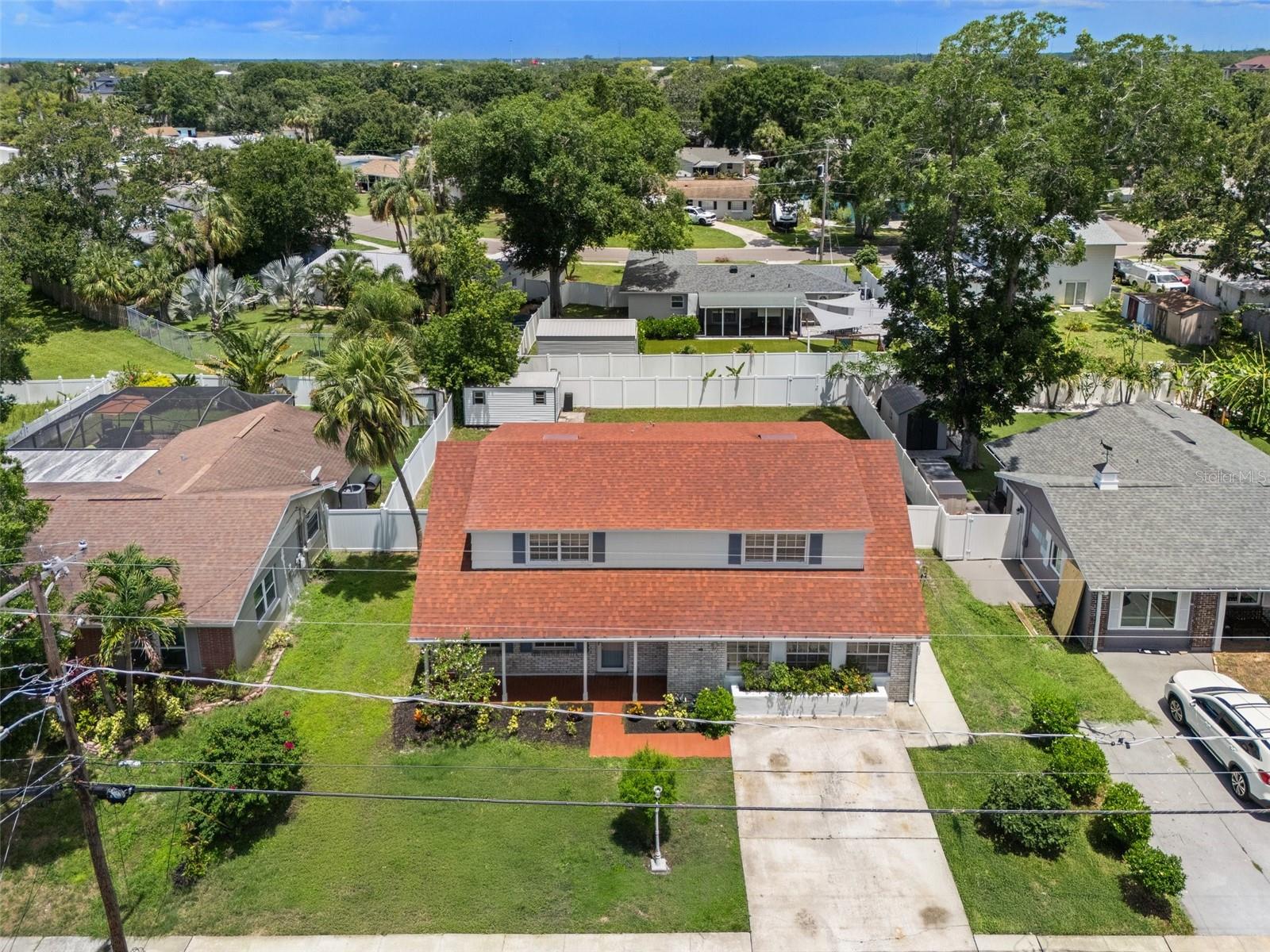 Aerial front of house