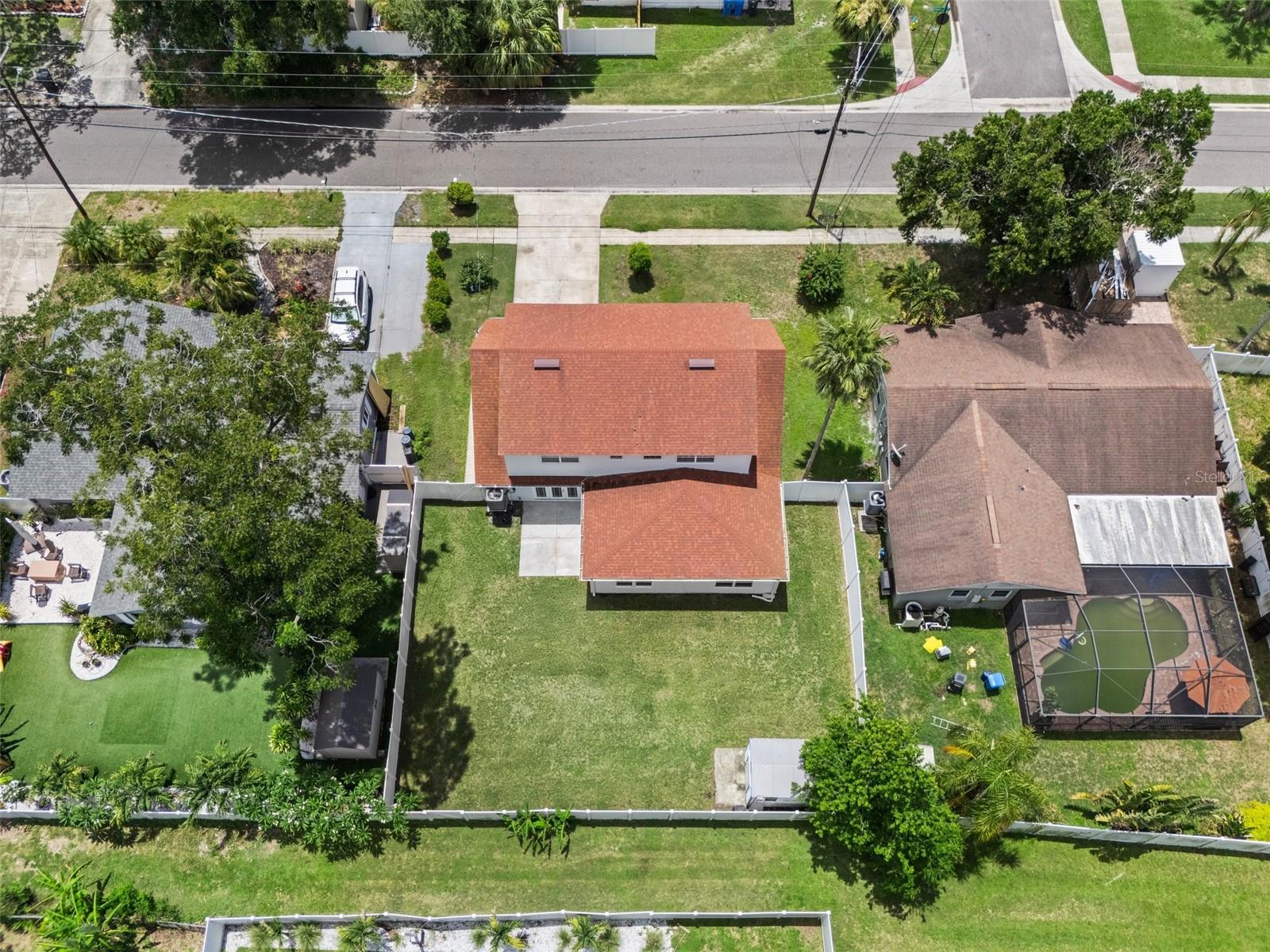 Aerial rear of house