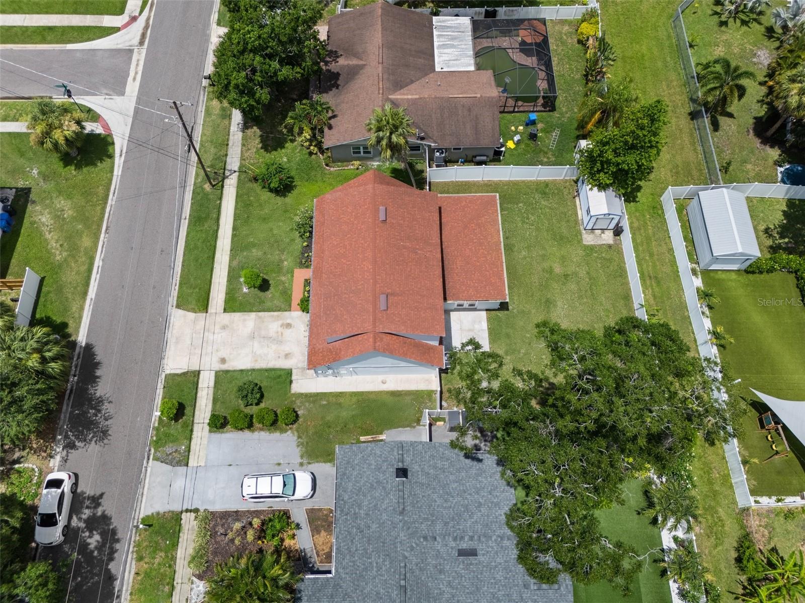 Aerial side of house