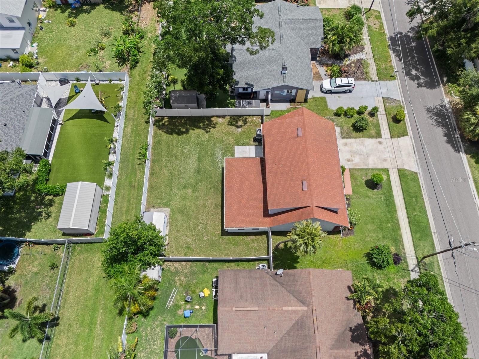 Aerial side of house