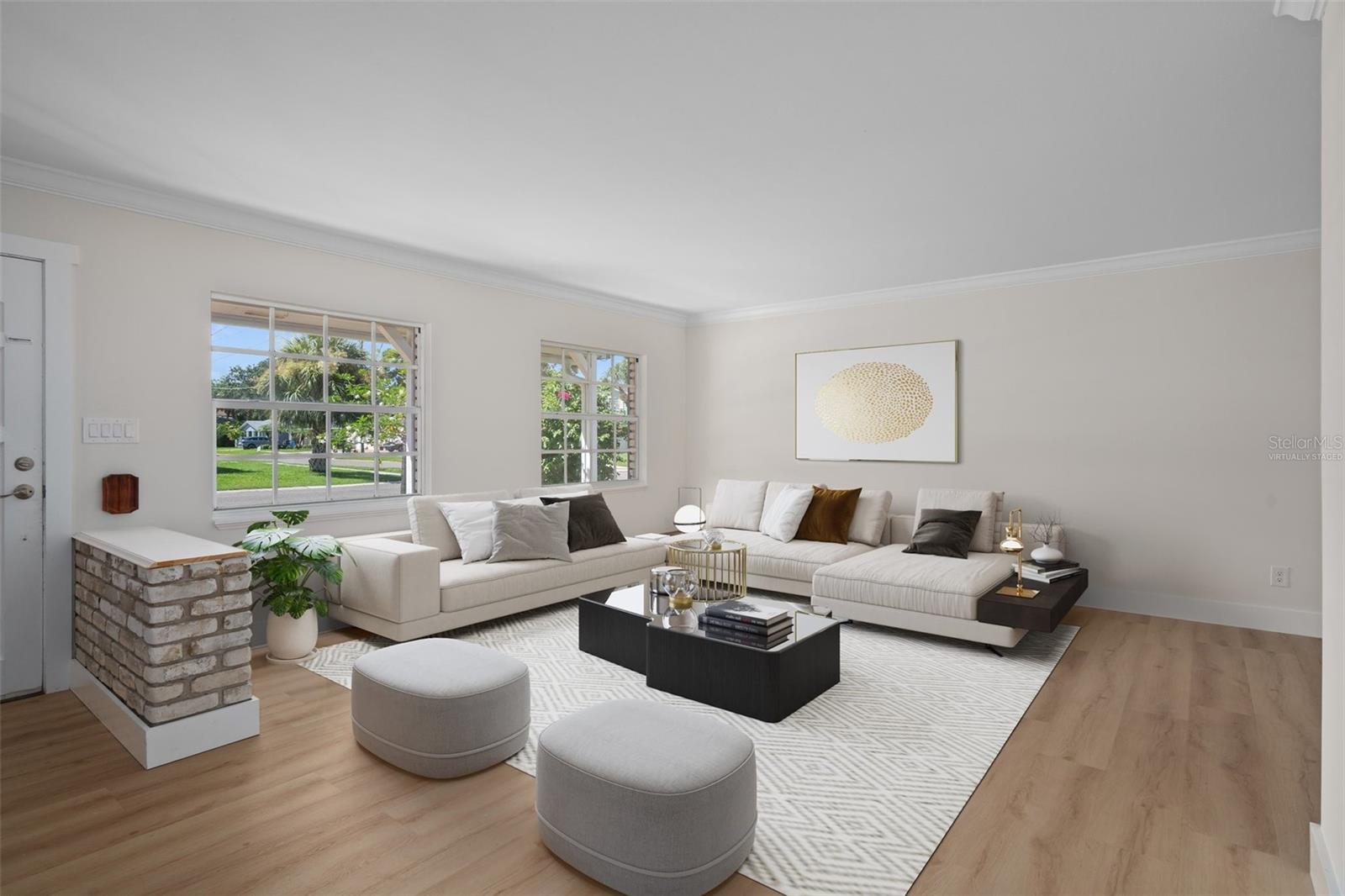 Virtually staged living room