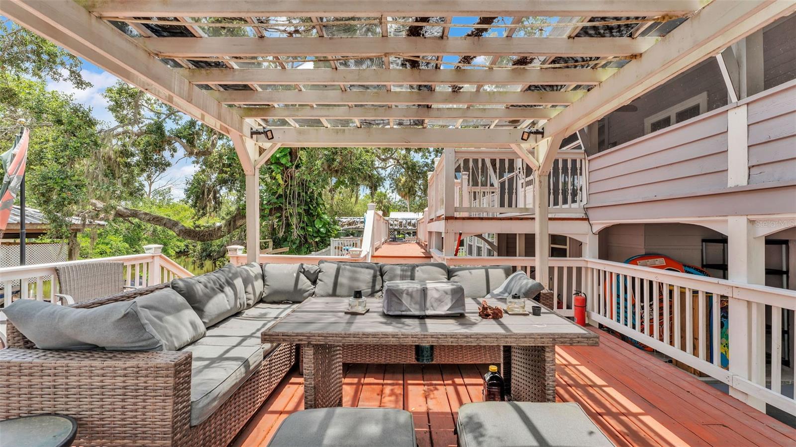 Outdoor Seating area with awning