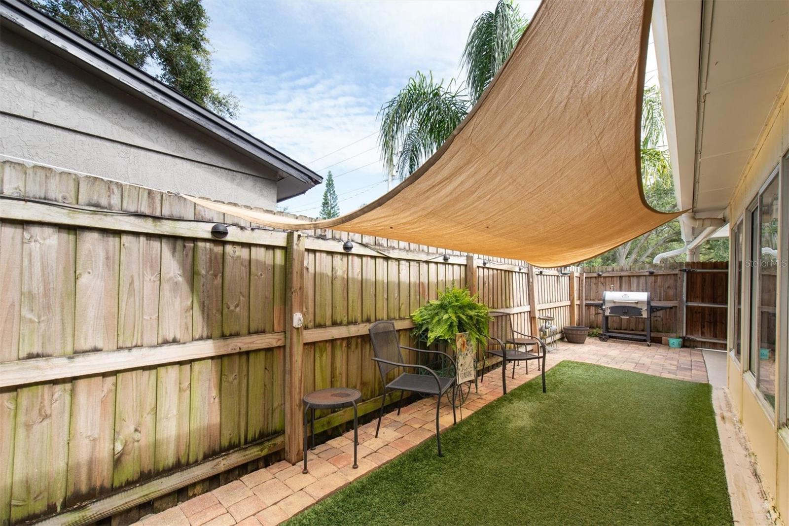 Nicely shaded side yard