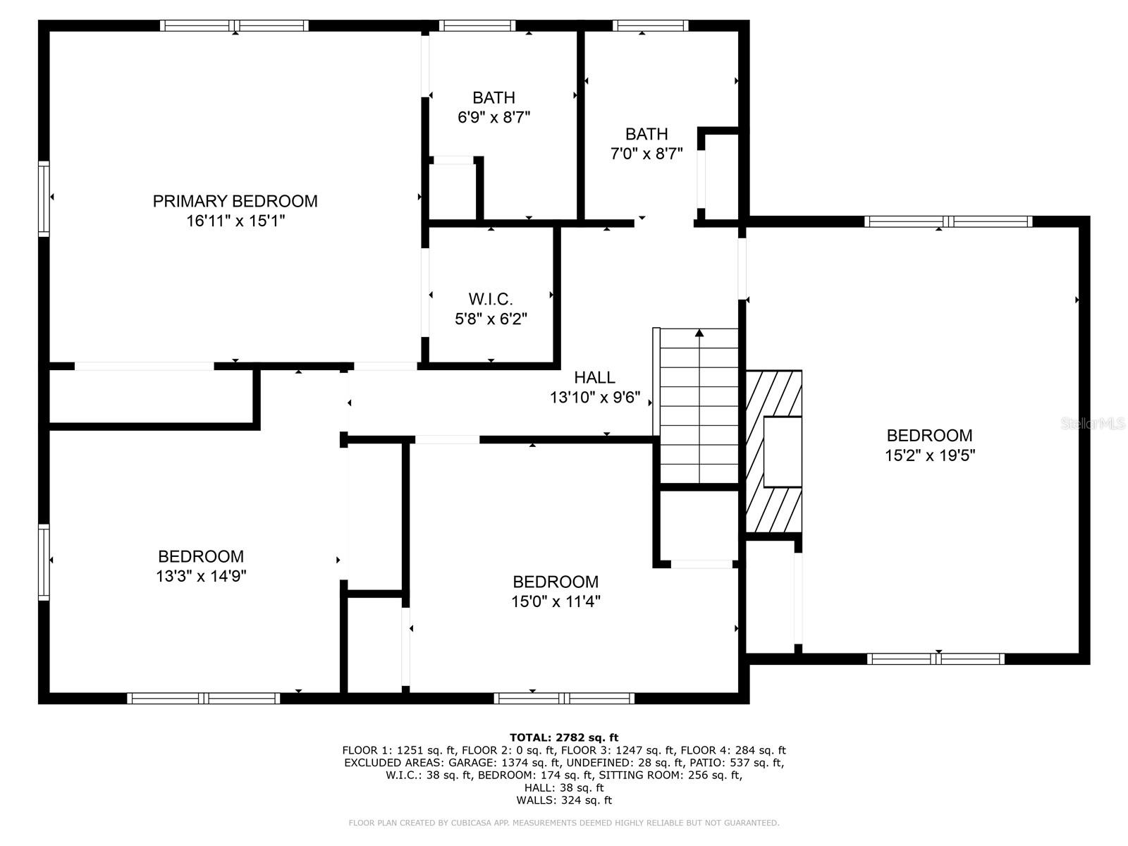 sketch of main house second floor