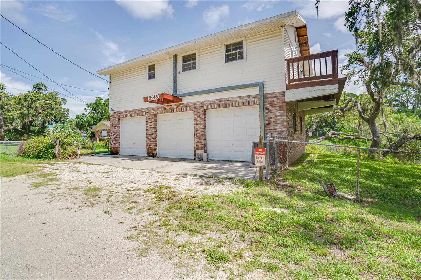 Outside 3 car garage