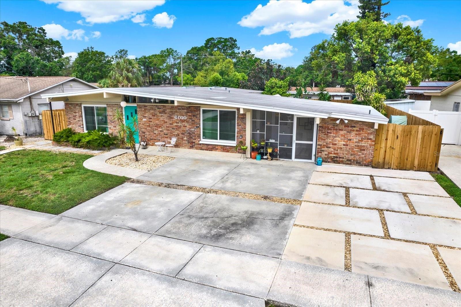 Extra large paved driveway