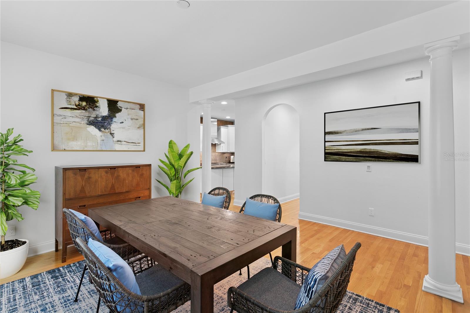 Virtually staged photo of the accessories within the inviting dining room