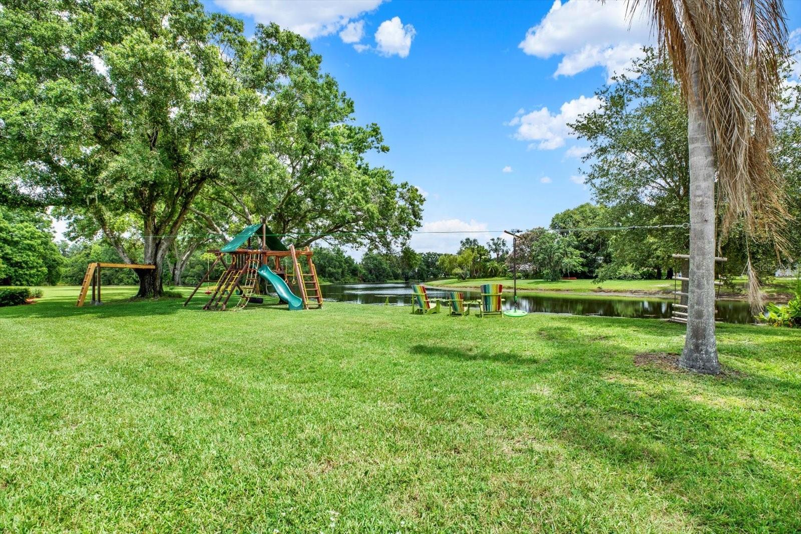 Backyard view of Pond