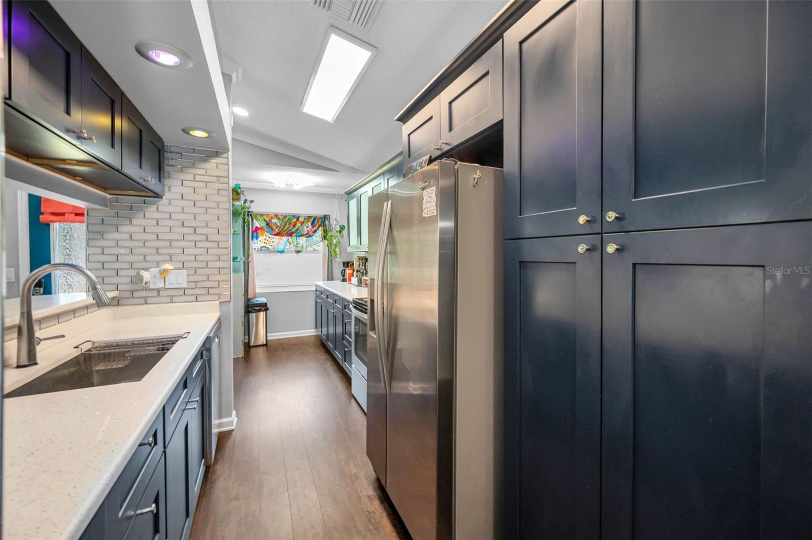 Remodeled Kitchen with New cabinets and flooring