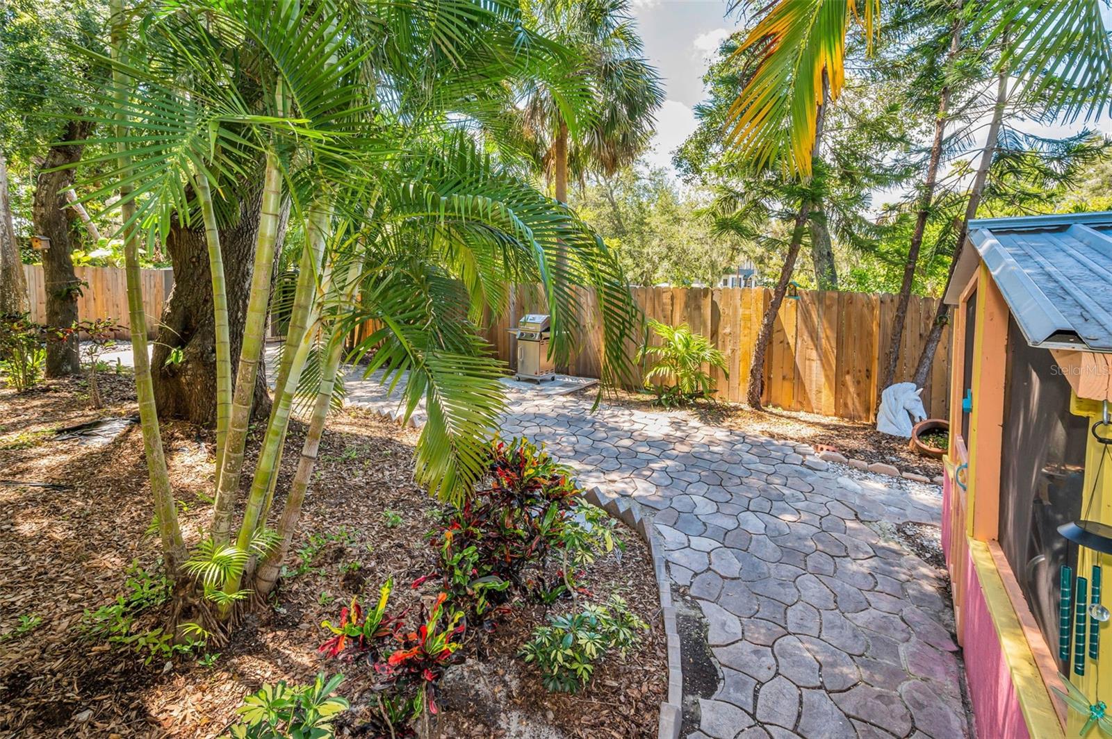 The backyard is an oasis