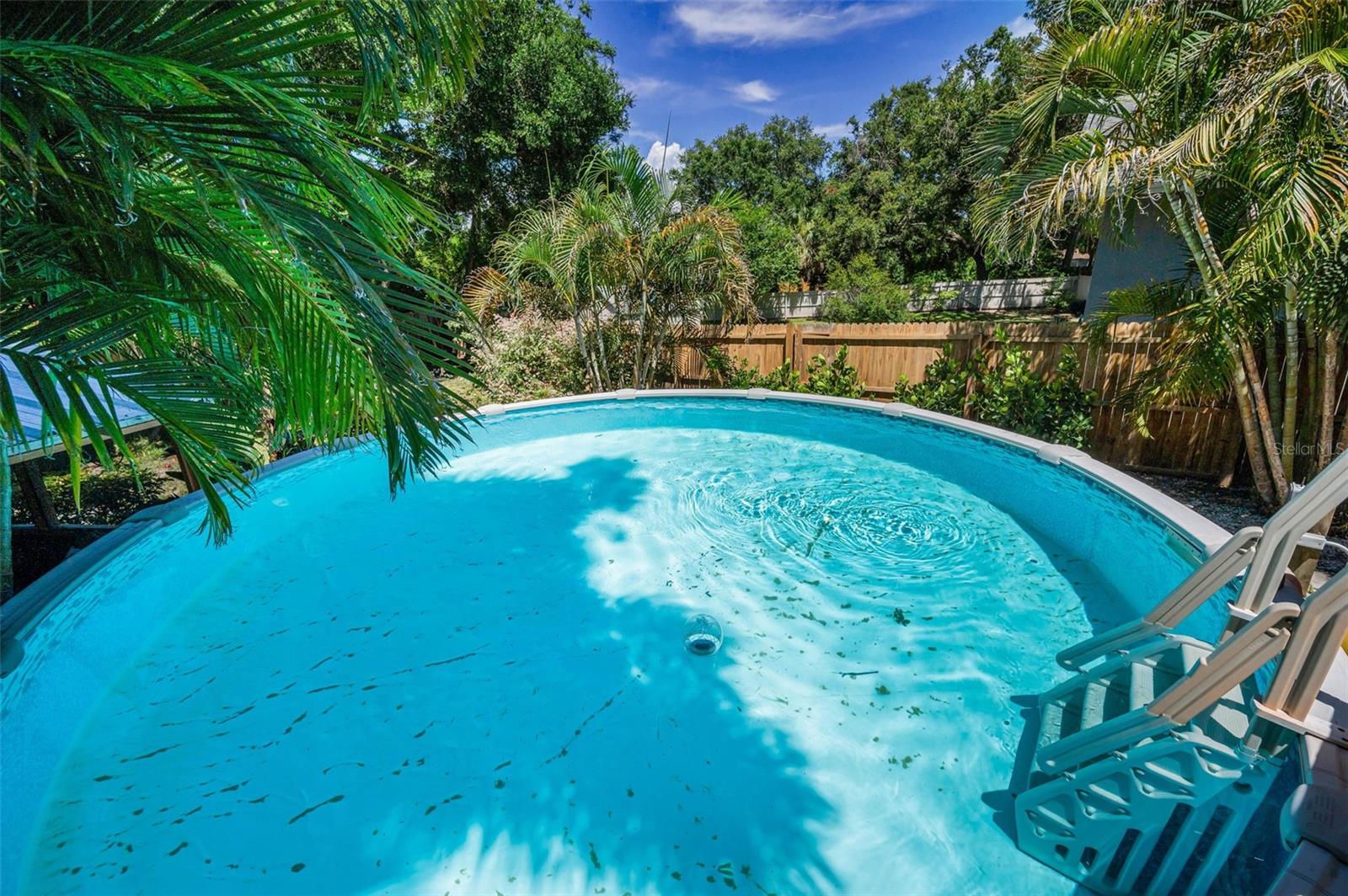 Take a dip in the above ground pool