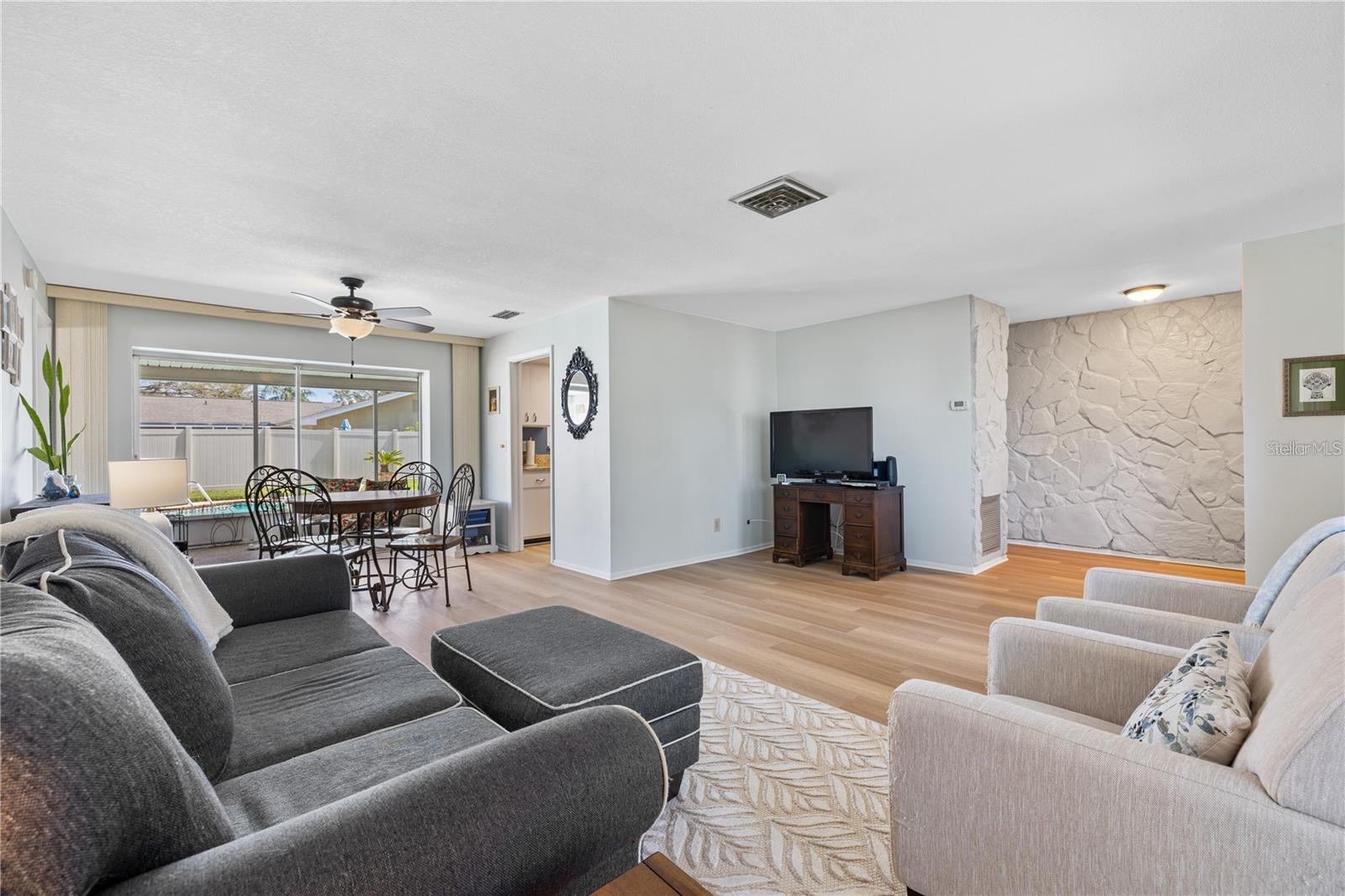Formal living room leading to dining room