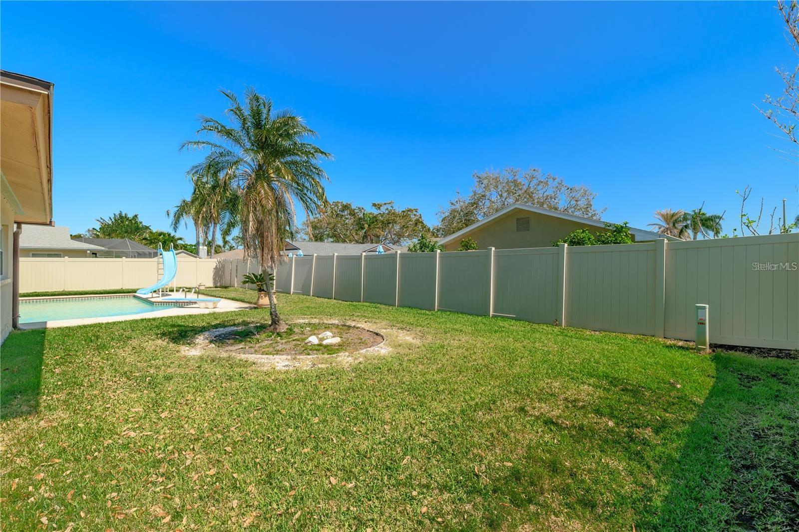 Plenty of room of backyard