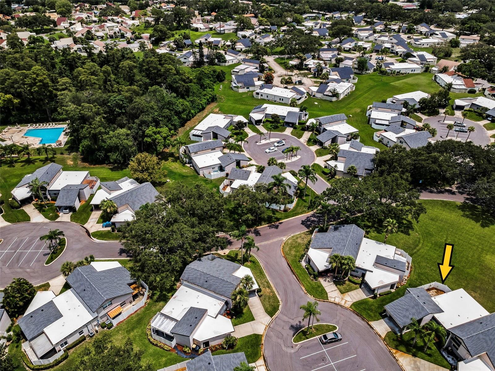 Aerial of Condo Location - Community Pool to your left