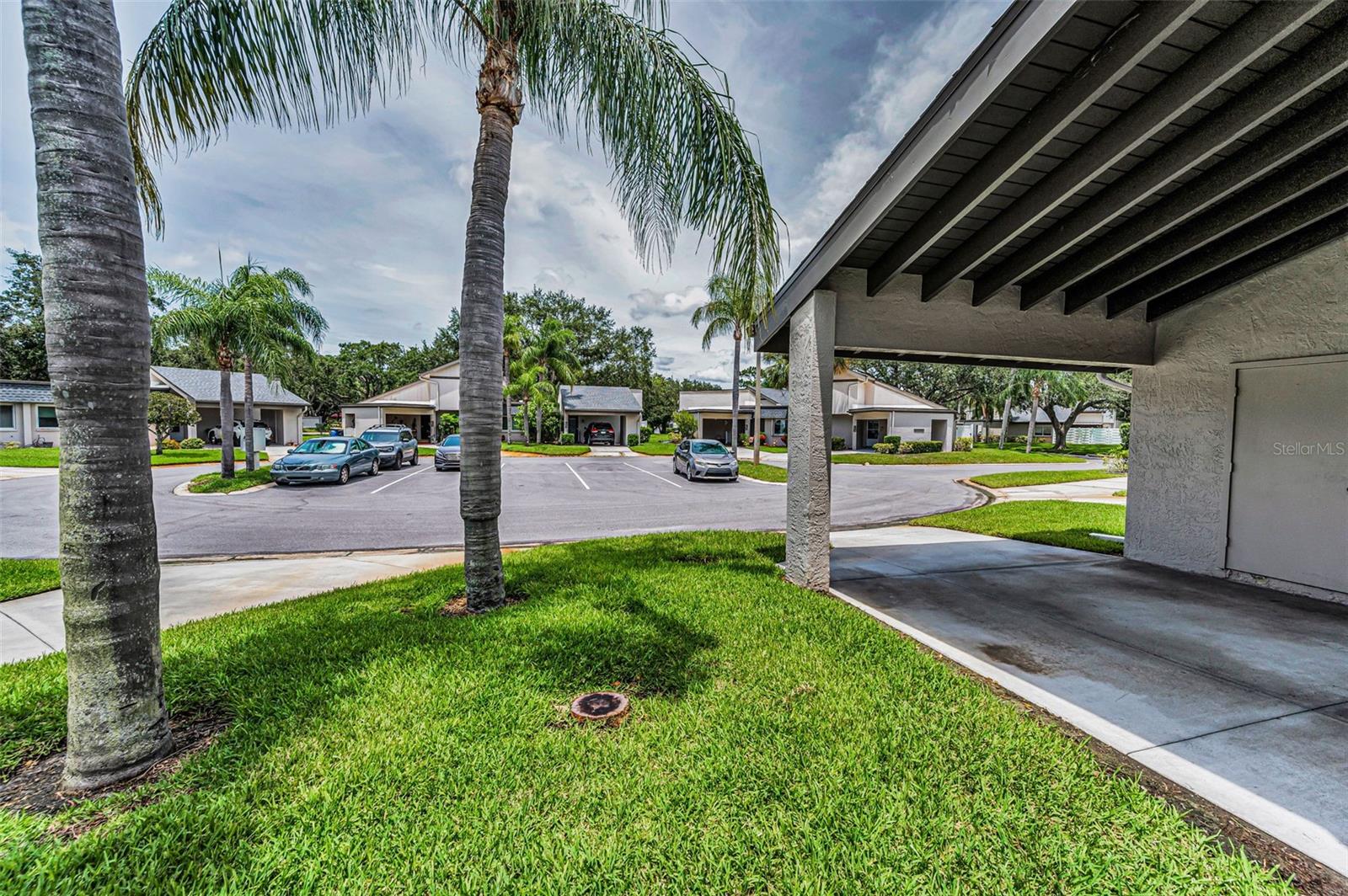 Front door view to common area parking