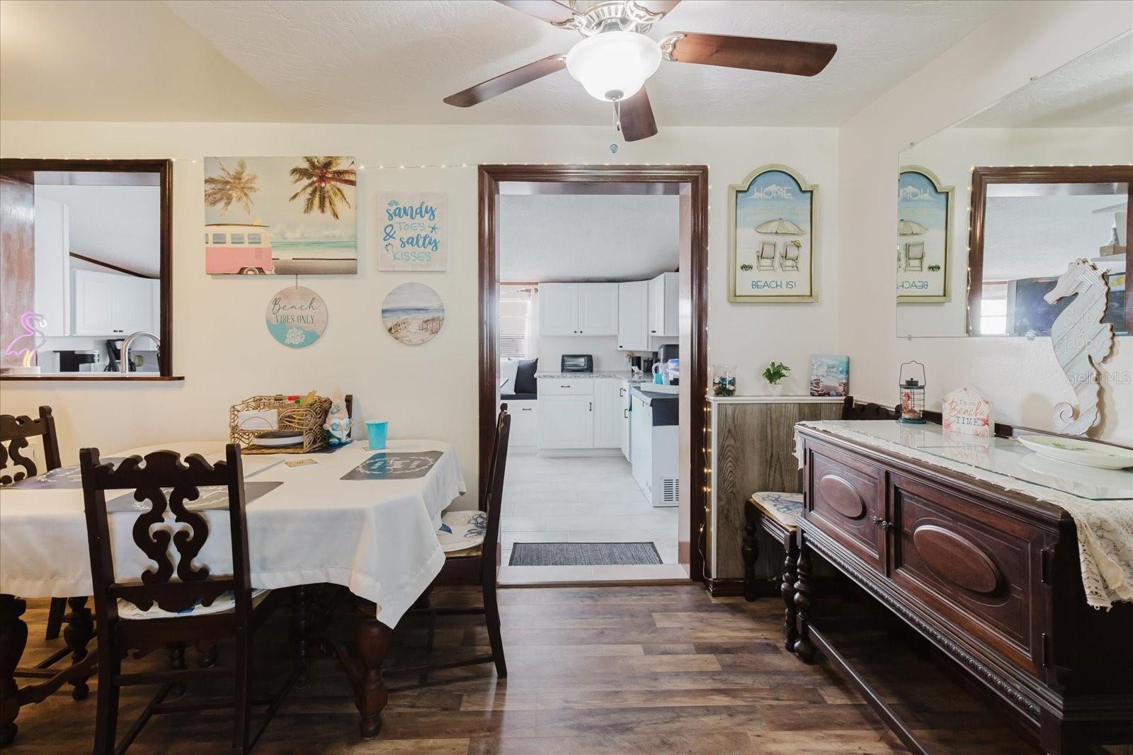 Dining Room With Kitchen Doorway