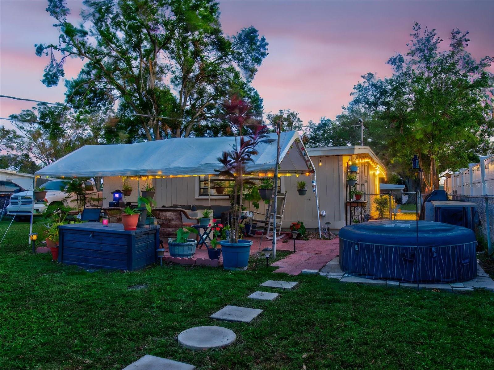 Backyard At Sunset